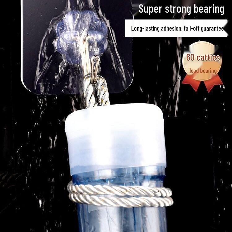 Transparent No-Drill Strong Adhesive Wall Hook for Bathroom & Kitchen