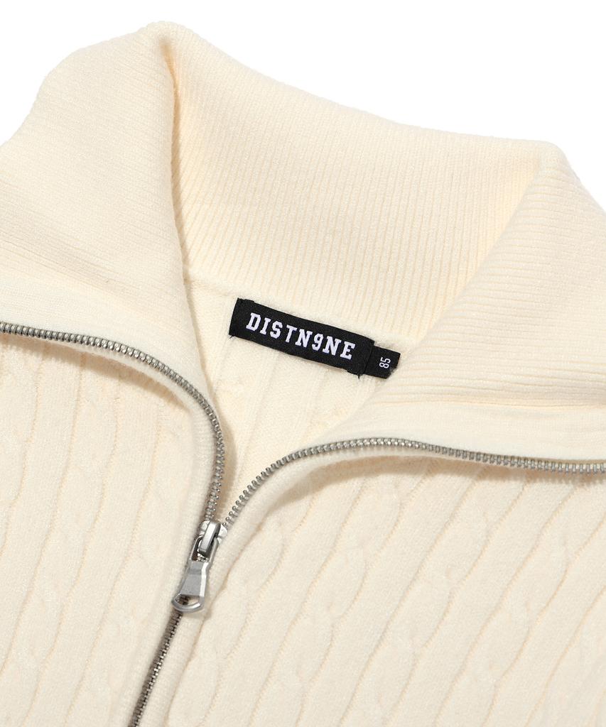 DISTN9NE High-Neck Knit Zip-Up Ivory (Lp5Sf506-003)