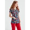 Dark Recipe Patterned Lycra Fabric Surgical Single Top V-neck Uniform