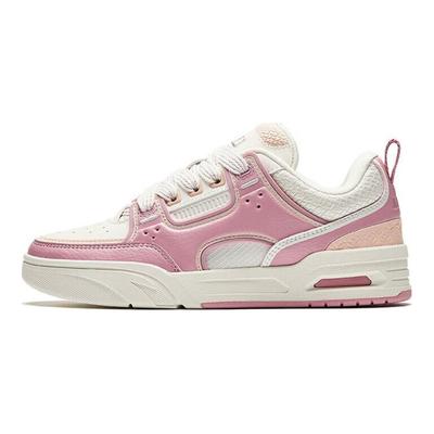 Aojie Comfortable Versatile Wear-Resistant Lightweight Increased Height Low-Top Skate Shoes Women Sneaker White Pink 122518040-11