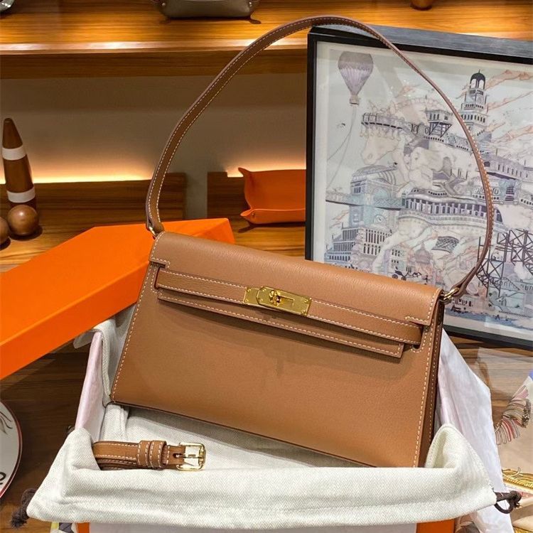 2023 Nowa torba KLelan z wzorem kóz, pod pachę, na jedno ramię, crossbody, damska, pozioma, retro, kopertówka, skóra kozia