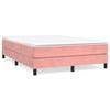 Cadre de lit avec matelas - Maison Exclusive - 140x190 cm - Velours rose - Relaxation maximale