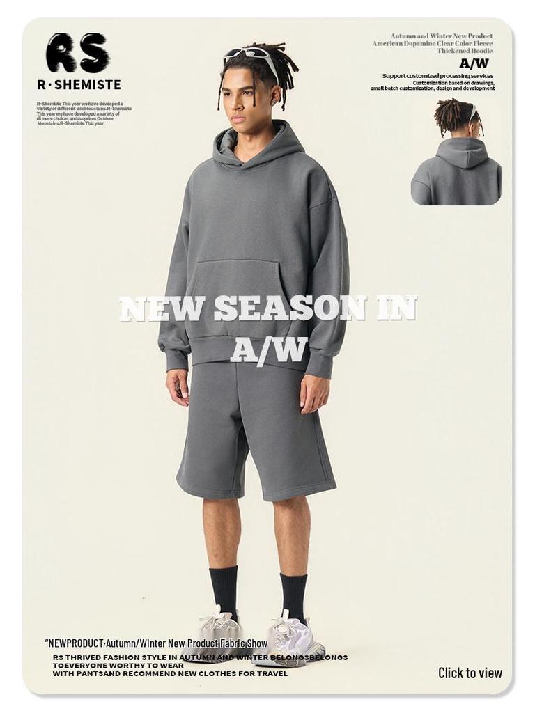 RS Men's American Style Fleece Hoodie | 500G Heavyweight Light Brushed Hooded Sweatshirt