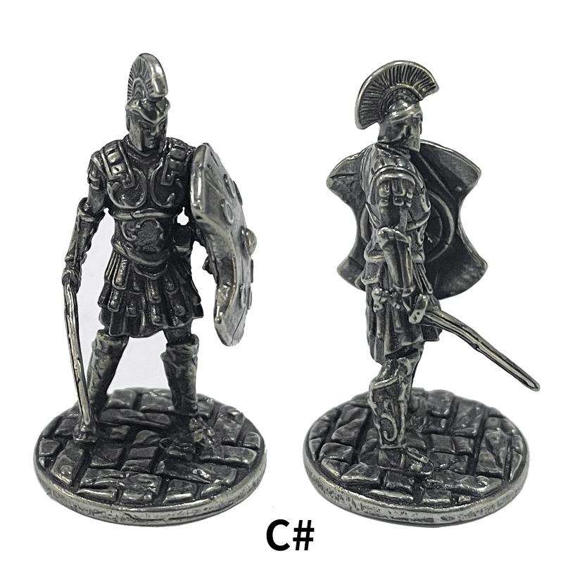 1PC Ancient Rome Soliders Figurines Miniatures Vintage Metal Soldiers Model Statue Desktop Ornament Gift