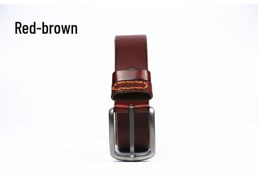 Men's Retro Genuine Leather Belt with Alloy Pin Buckle - Stylish and Versatile Cowhide Belt for Fashionable Looks