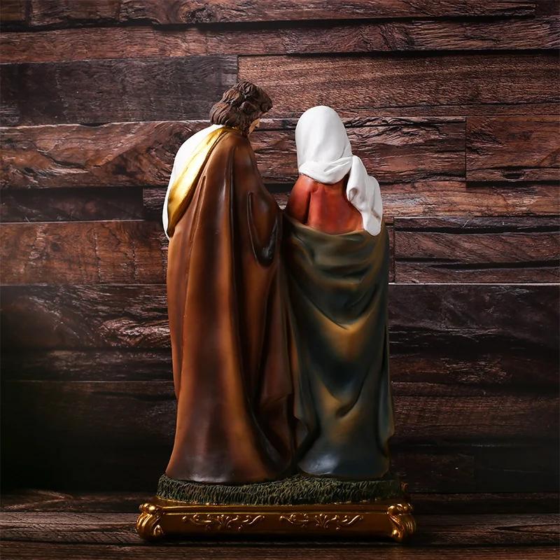 1 Stuks Katholieke Christelijke Jezus Familie Beeldje Hars Beeldje Huisdecoratie Cadeau Decoratieve Beeldjes