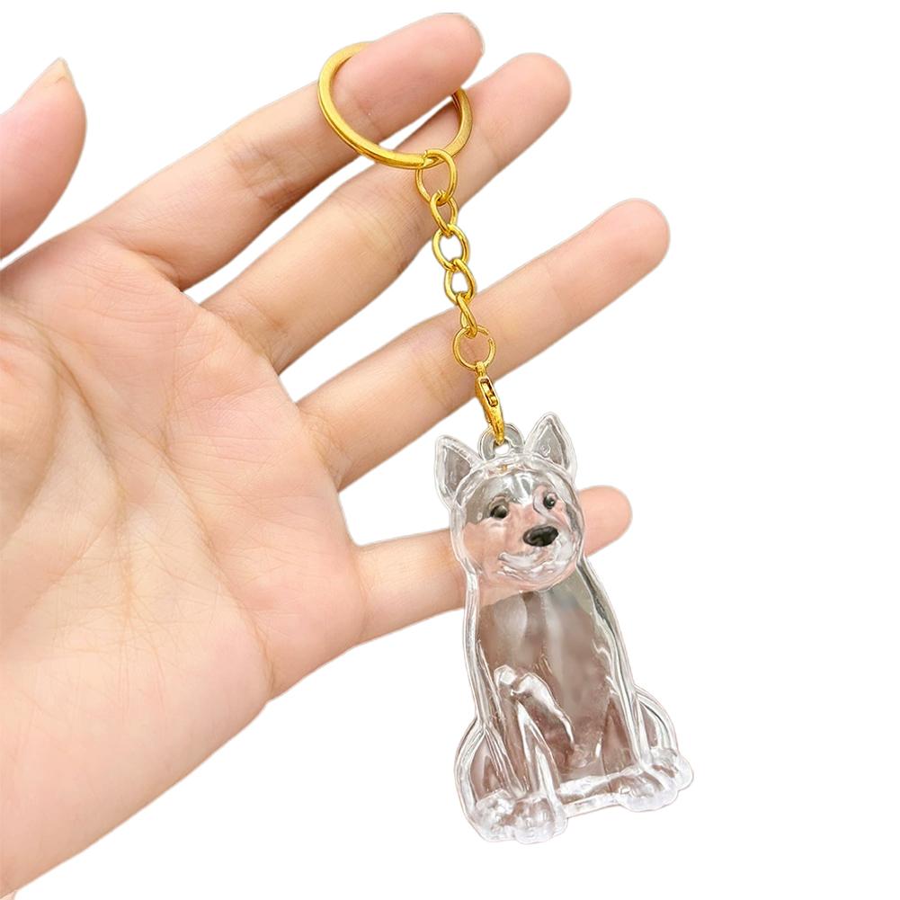 

Cartoon Dog Shape Dog Hair Storage Box Hair Grooming Transparent Pet Hair Keychain Acrylic Keyring Puppy Pendants Jewelry Gift