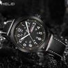 New HELEI Herey Men's Watch Leather Waterproof Luminous Watch Quartz Watch Calendar Week Display