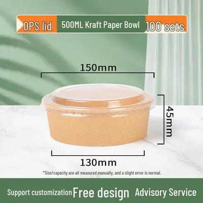 Disposable Kraft Paper Takeaway Bowl
