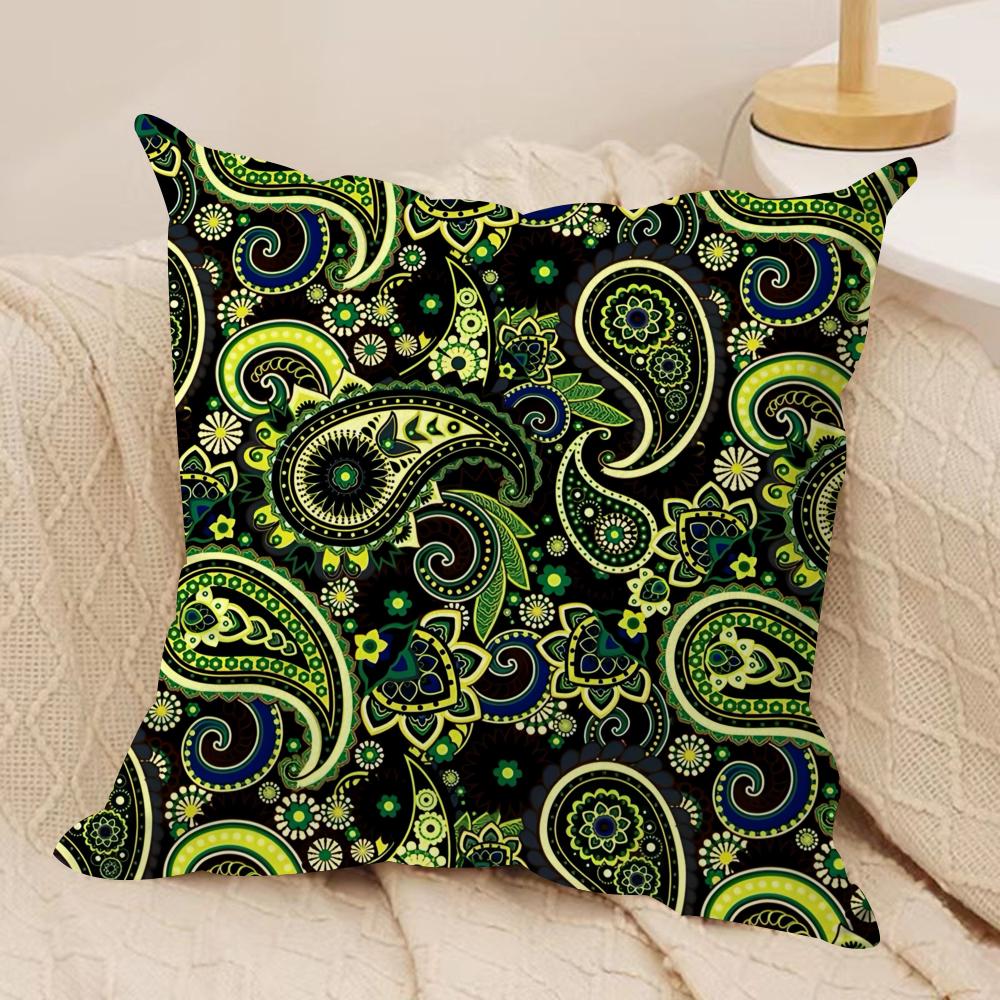 Painted Design PPaisleyS ART Cushion Cover Short Plush Doublesided Print Square Throw Pillow Covers Sofa Home Cushion Decor
