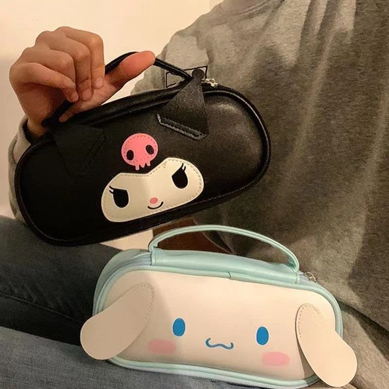 Cinnamoroll Kuromi Pencil Case Pouch Pen Case Small Item Case Writing Instruments Stationery PU Leather Cosmetic Pouch School Entrance Gift Girl