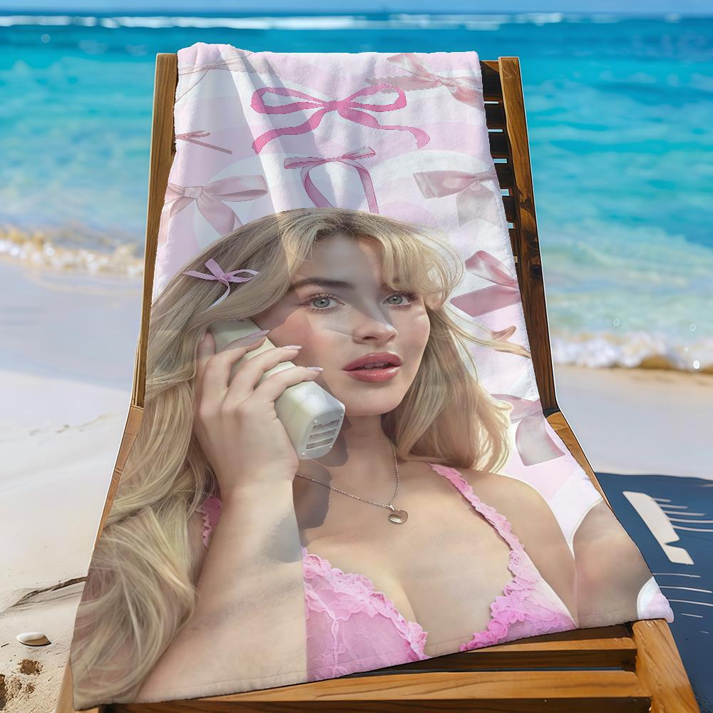 Singer S-Sabrina C-Carpenter Towel Sports Quick Dry Travel Camping Gear Sandproof Soft Light Large Beach Towel