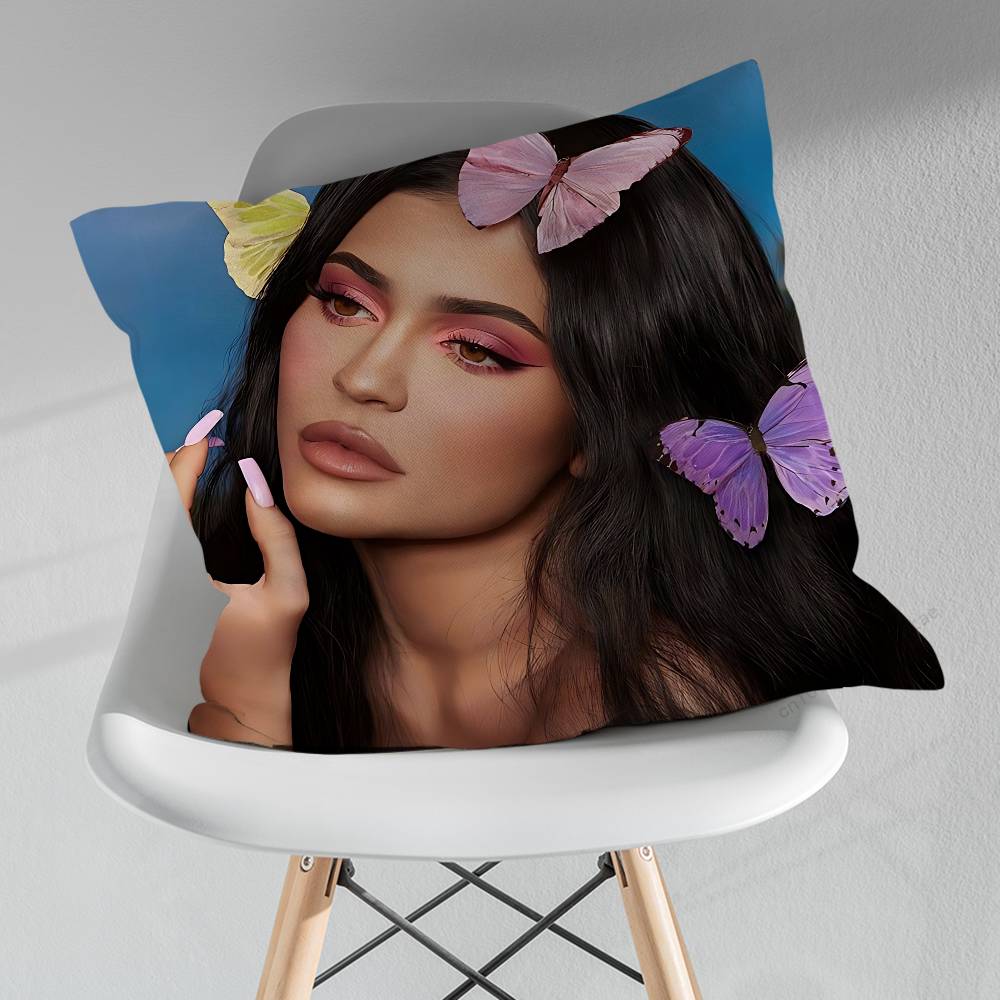 Sexy KKylie JJenner Actor Various Sizes Square Pillow Case For Car Home Bedchamber Decor Birthday Gift
