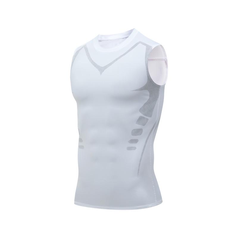 Men's Quick-Dry High-Elastic Sport Vest - Short-Sleeved Tight-Fit for Fitness, Basketball, and Running