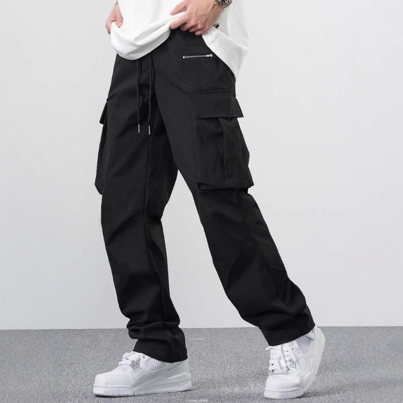 Casual overalls men's summer multi-pocket loose straight pants 0