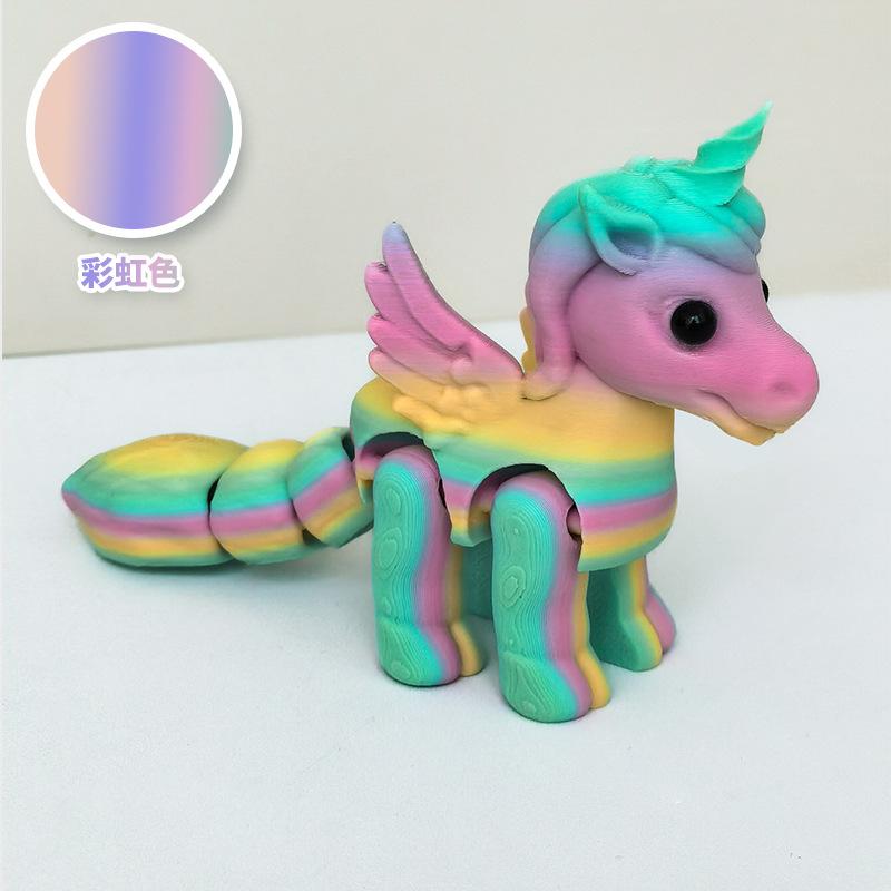 3D Printed Articulated Unicorn Toy Glow In The Dark Eco Friendly Movable Joint Model Creative Gifts Collectible Desk Ornaments