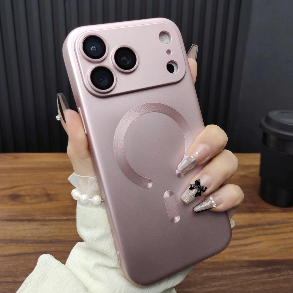  For Magsafe Magnetic Charging Case For iPhone Air 17 16 15 14 13 12 11 Pro Max Plus Glass Lens Protection Frosted Cover