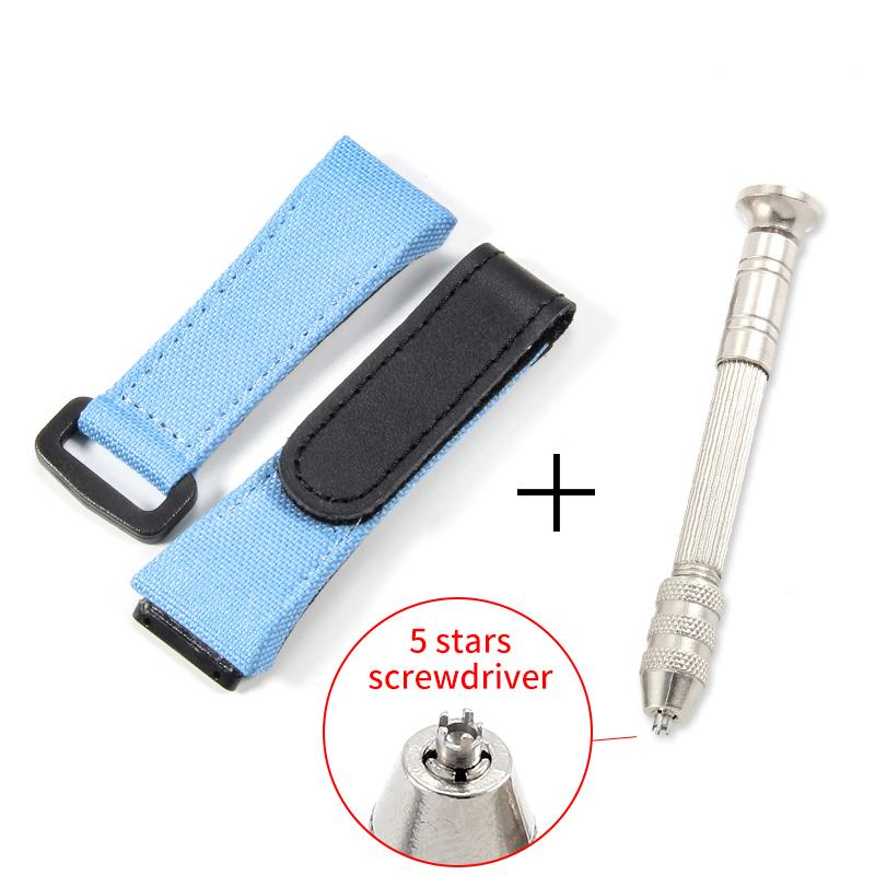 For Richard Mille Nylon Canvas 25mm 4 Stars Screwdriver Anti-Allergy Watchbands RM50 53 Series Replace Convenient Watch Strap