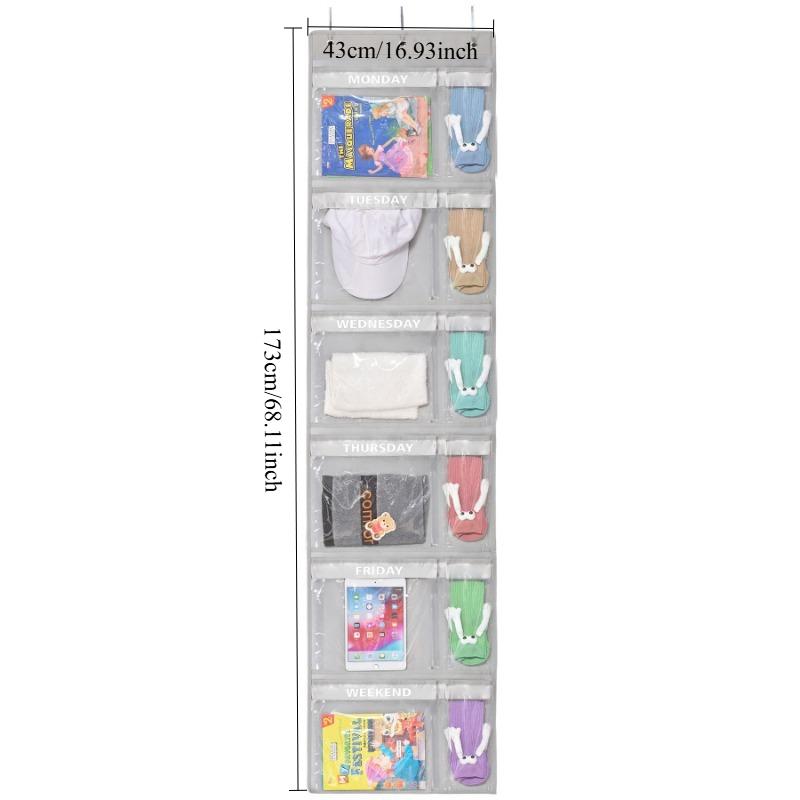 1 шткомпл Подвесной органайзер для хранения над дверью Прозрачный многокарманный пылезащитный мешок из нетканого материала для одежды и обуви 173x43cm 2856₽