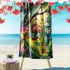 Floral Birdcage Design Beach Towel Beach Towel Quick-drying for Travel Outdoor Sports Jogging Beach and Swimming