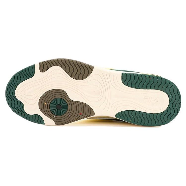 FILA Sunflower Mix Synthetic Leather Trendy Color Block Low-Top Casual Shoes Men sneaker Yellow Green F12M324203FCC