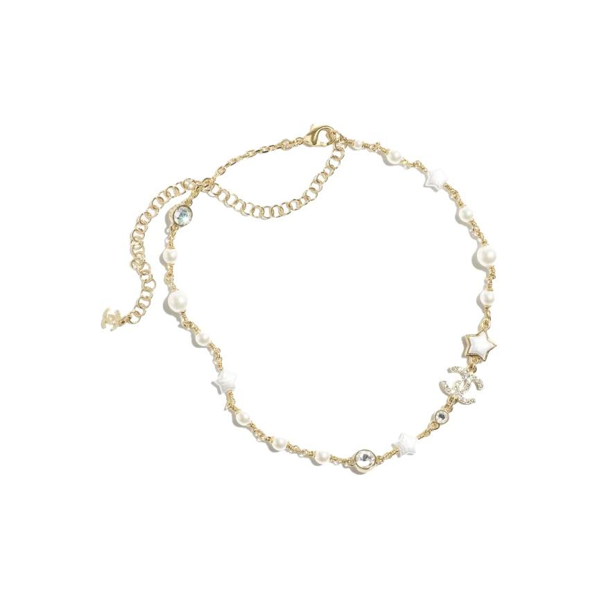 

Chanel Classic Double C Pearl Fashion Necklace Women necklace Gold ABC407-B15472-NU624 F,Gold