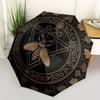 Golden Bee Symbol Circular Rug - Decorative Spiritual Design Umbrella, Portable 3-Fold Compact Umbrella for Men & Women R143