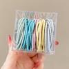 Hair Ties 50Pcs Candy Color Soft Cotton No Crease Elastic Bands for Girls Bridesmaid Gift Small Bulk