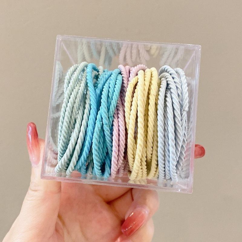 Hair Ties 50Pcs Candy Color Soft Cotton No Crease Elastic Bands for Girls Bridesmaid Gift Small Bulk