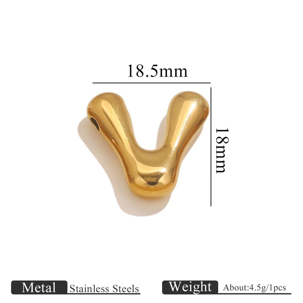 5 Stück Edelstahl 18K PVD-beschichtet A bis Z Englische Buchstaben Anhänger DIY Wasserdichter Schmuck Geschenk Handgefertigtes DIY Zubehör
