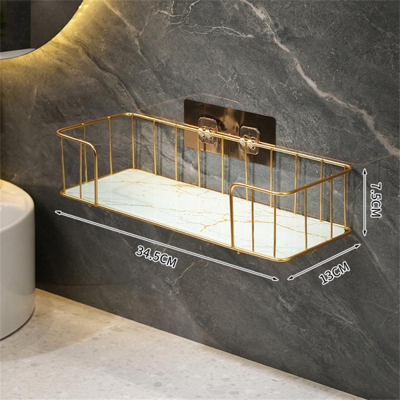 Makeup Storage Rack Bathroom Storage Rack Above The Toilet Luxury Bathroom Shelf Without Drilling Iron Wall Shelf Home Storage