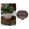 Wooden Plant Stand, 360 Degree Rotation Round Stand with Wheels for Indoor and Outdoor   Flower Pots, Plant Cart with Rollers for Courtyard