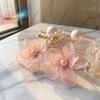 Trendy Sweet Mesh Flower Dangle Earrings Pearl Women Ear Jewelry Beach Earrings Elegant Petals Stud Earrings Ladies/Girls
