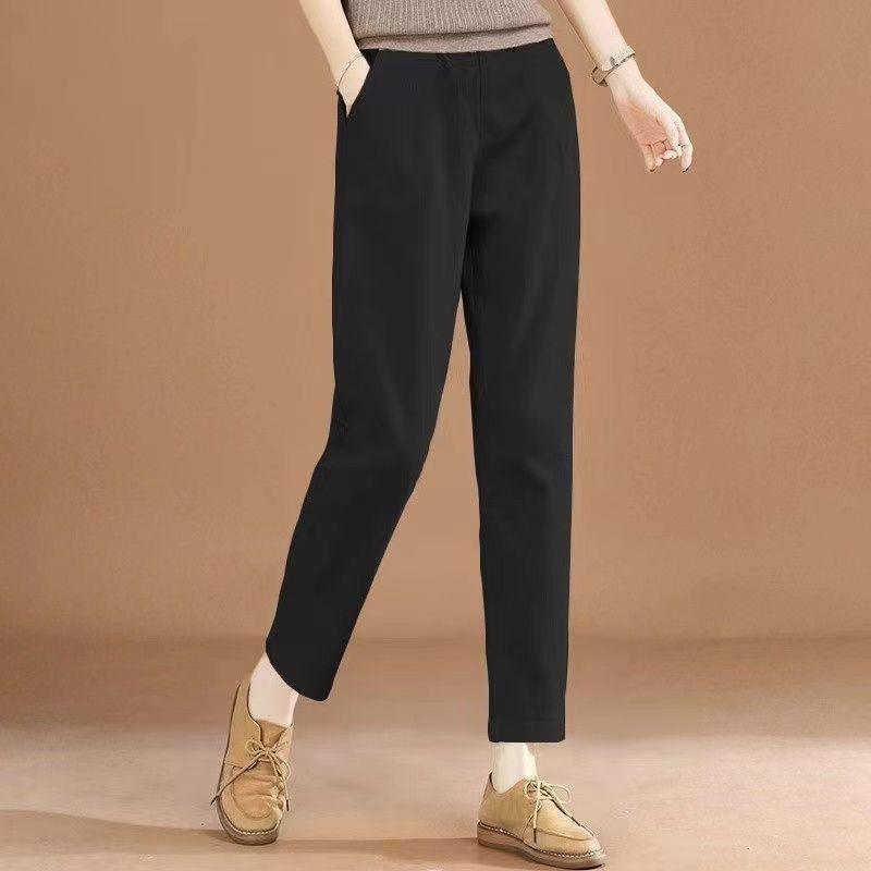 

Women s Retro Carrot Harem Pants - Spring/Summer 2026 Collection, Casual Straight-Leg, Slimming Fit S (for 40-50 kg) чёрный