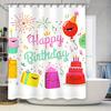 Blue Yellow Geometric Shower Curtain Modern Bathroom Decor with Hooks Set for Kids Bathing Room Perfect Gift 72 Inches Long
