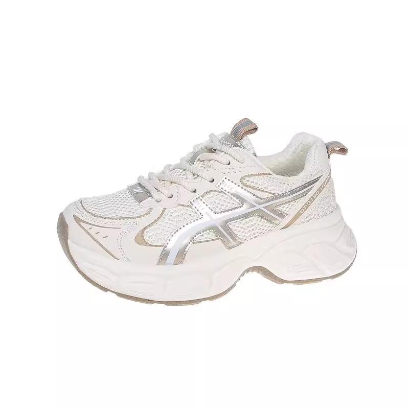 2025 Frühling und Sommer Mesh atmungsaktive Dad-Schuhe Damen neue vielseitige dicksohlige Höhenzunahme super beliebte lässige Sportschuhe