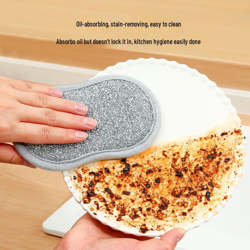 Double-Sided Non-Stick Kitchen Scrubber: Scouring Pad, Towel, Sponge & Brush Combo