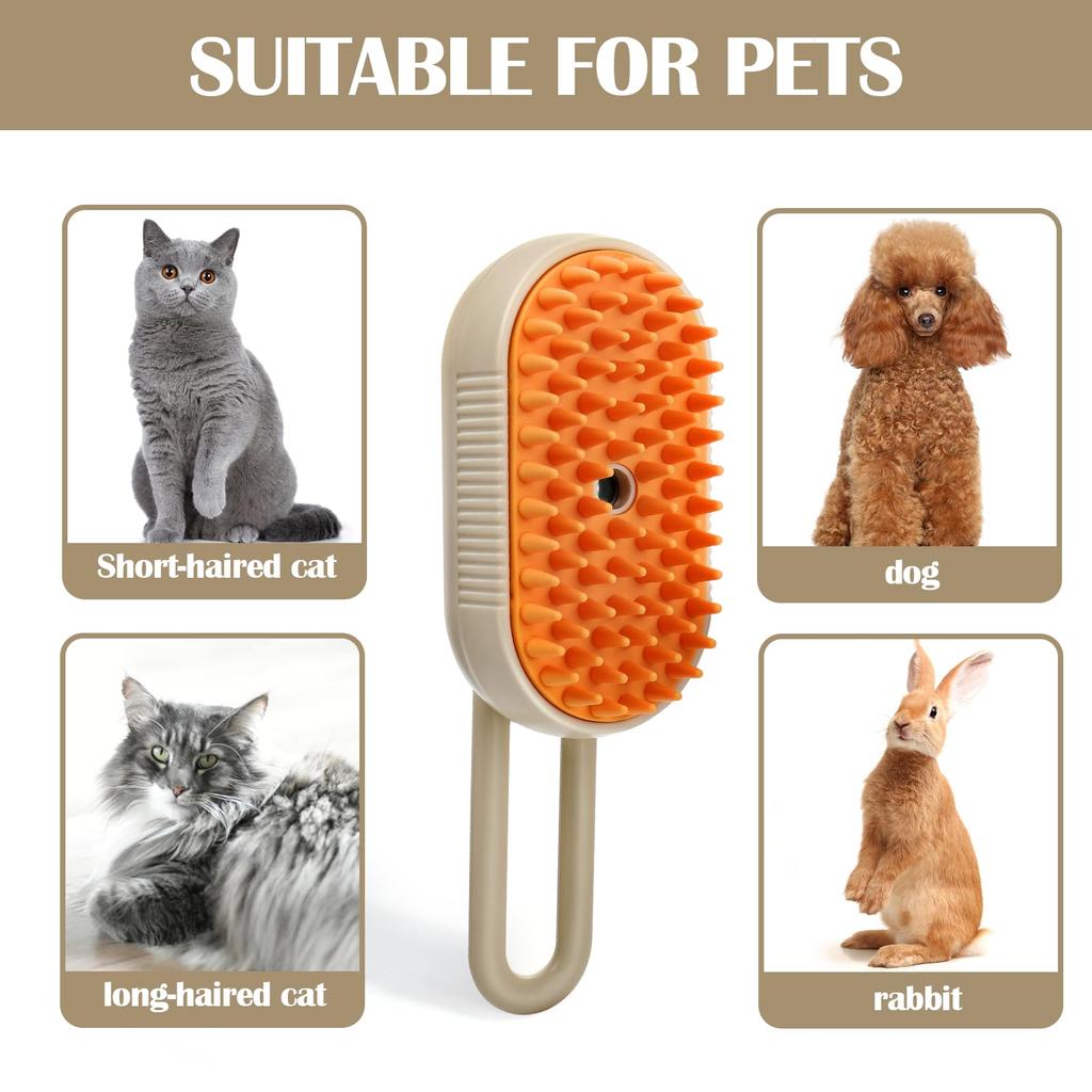 Pet Steam Brush Steam Cats Comb Electric Sprayer for Massage Wool Cat Brush Vaporizer Hair Removal Grooming Pets Acssories