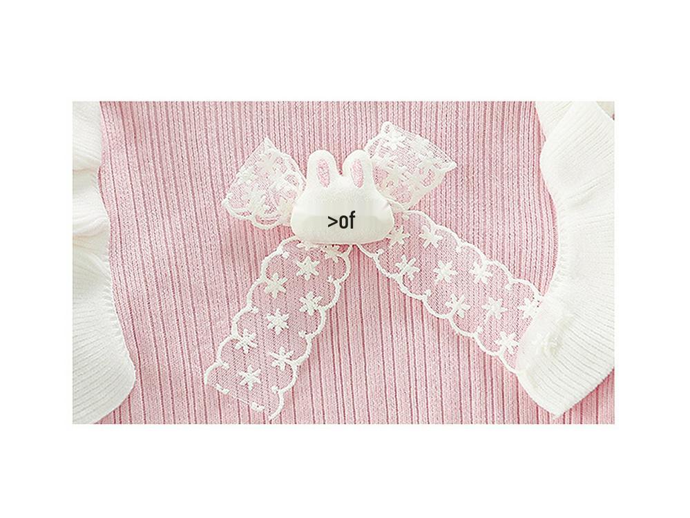 2025 Módní pletené svetrové šaty pro malé holčičky: Jarní a podzimní princeznovský outfit