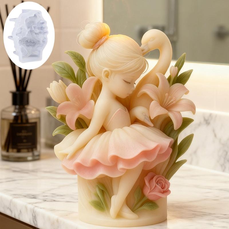Silicone Mould For Ballet Girl Cygnus Shaped Candle Crafting For Experienced Craft