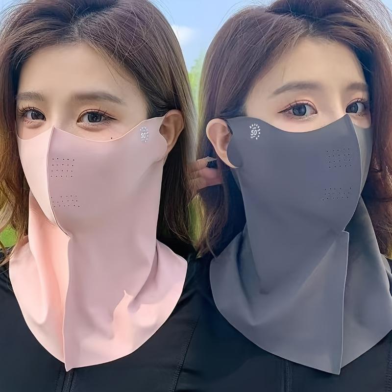 2Pcs Cycling Face Mask, Women's Windproof Sunshade Scarf, UV Protection Breathable Neck Gaiter for Outdoor