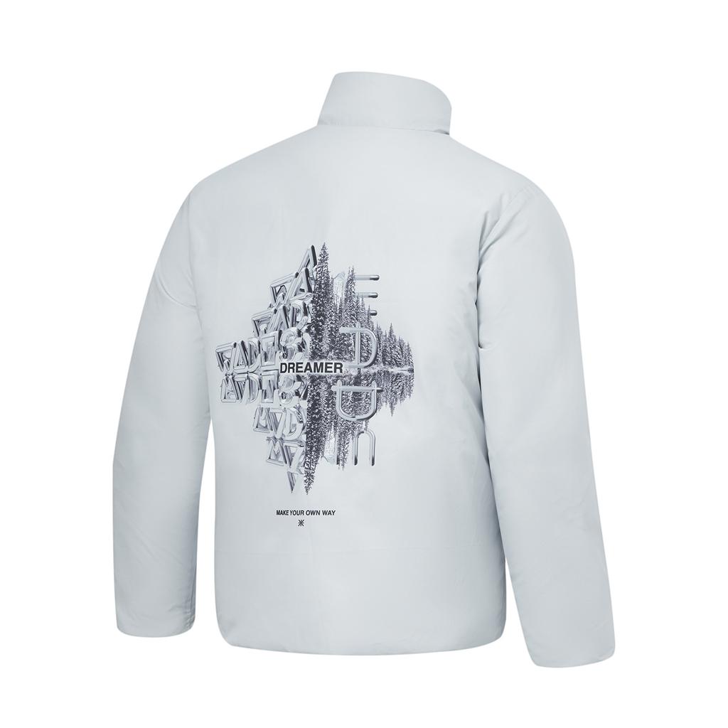 Li-Ning Letter Pattern Printed Lightweight Comfortable Reversible Jacket Men Jacket White AYMT327-3