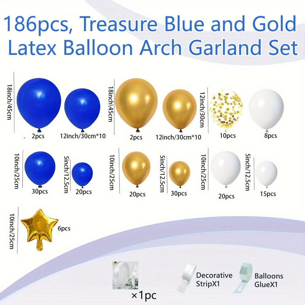 Royal Blue Gold Balloon Arch Wreath Set, Outdoor Proposal Bachelorette Party Birthday Wedding Valentine's Day Decoration