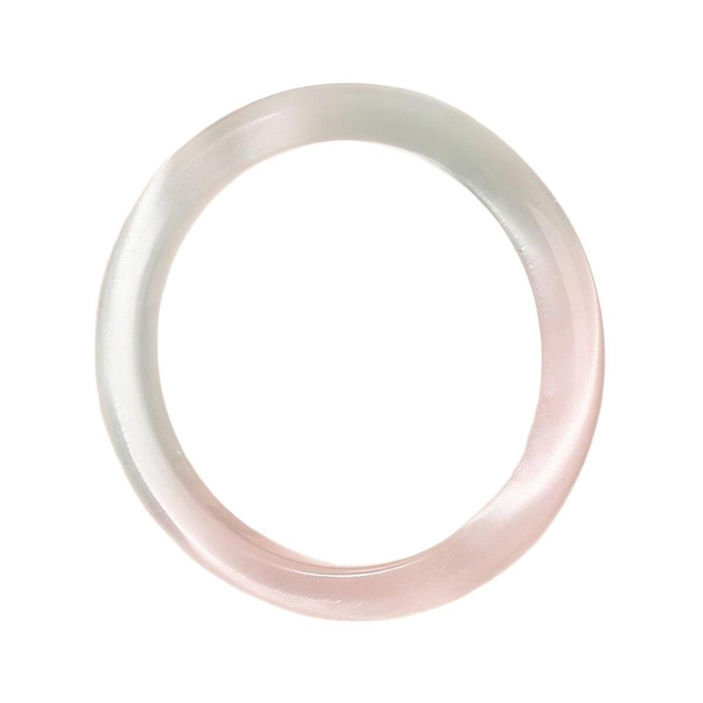 Ice Agate Lychee Jelly White Chalcedony Jade Bangle - Elegant Band for Women and Girls