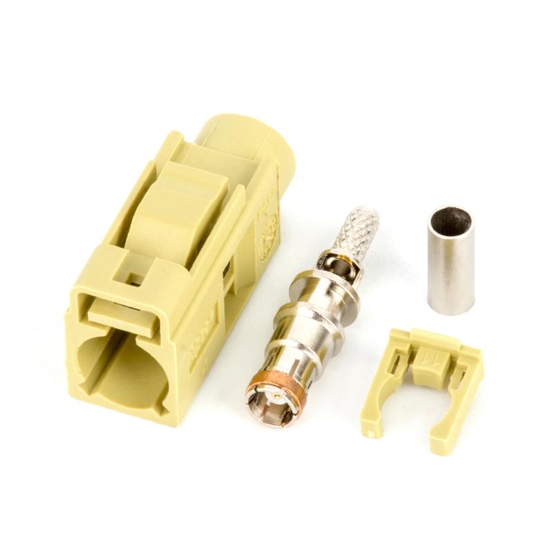 

1 шт. Разъем Fakra гнездо 50-3 RAL 9001 Разъем Fakra РЧ коаксиальные кабельные разъемы для кабеля-переходника RG316 / RG174 / RG178