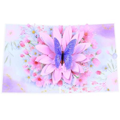3D Butterfly Flower Popup Card for Mother Day Anniversary Birthday Thanksgiving