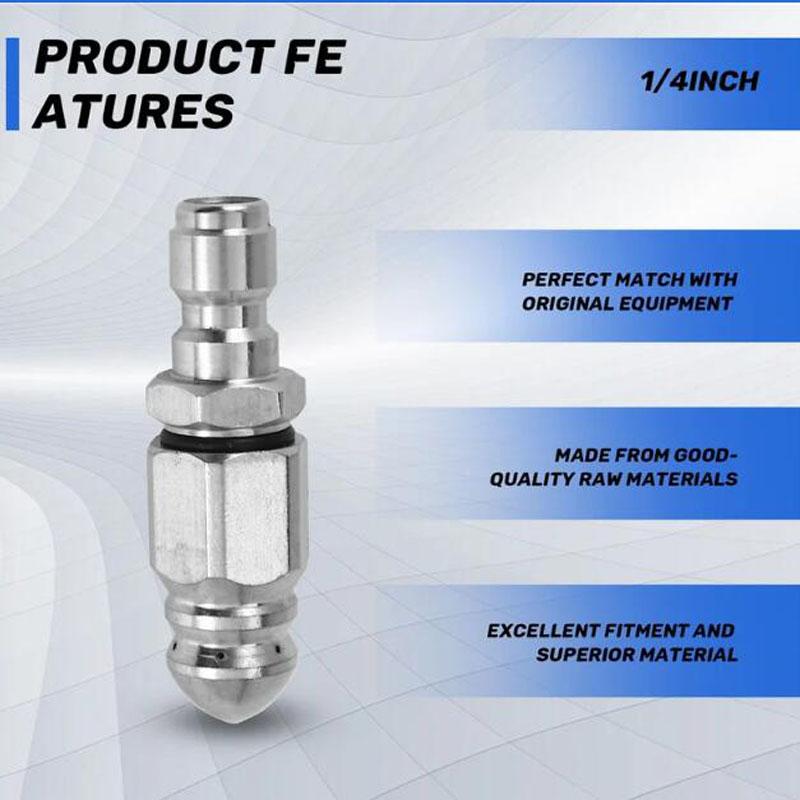 Water Jet High Pressure Sprayer Nozzle Clean Sewer 1/4" Stainless Steel Pressure Washer Quick Plug Drain Hose Nozzle Tool