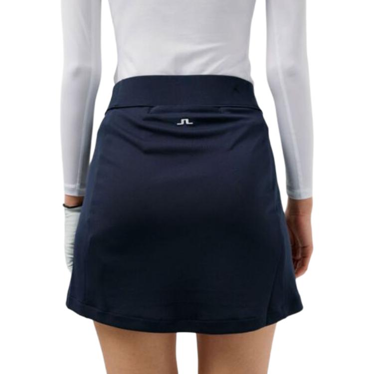 J.Lindeberg Solid High-Waisted Split Casual Mini Skirt Women skirts Navy-Blue GWSD06338-6855