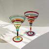 Hand-Painted High-Stem Margarita Glass for Cocktails