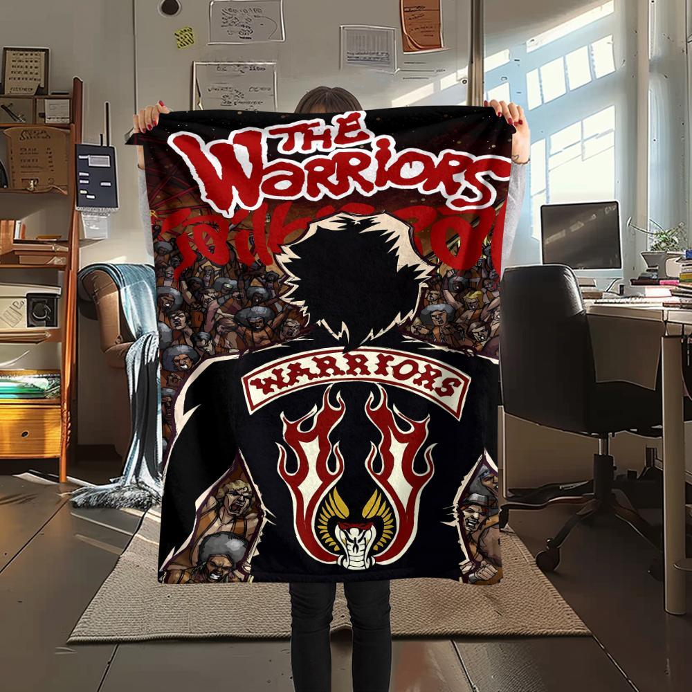 1PC The Warriors Print Flannel Blanket, High quality All Seasons, Home Decor, Warmth and Comfort, Perfect for Christmas Gifts